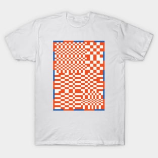 Checkerboard Pattern - Red Blue T-Shirt